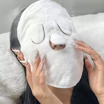 GECOMO Hot Compress Facial Mask Towel, открывает поры, успокаивает кожу, натуральный хлопок, нефлуоресцентное дышащее полотенце для ухода за кожей лица
