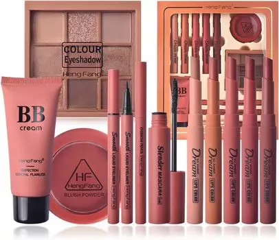 Gecomo Makeup Изысканная и милая косметика 11 Косметика Длинный рождественский Новый праздничный подарочный набор Набор, Набор, Кусочки, Помада, Палитра, Стойкая, Для начинающих,