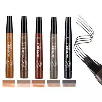 GECOMO New Sensation Eyebrow Natural Thin Specification Smooth Brush Tip Color Lasts No Falling Clear and Vibrant Fork-shaped Brush Liquid Eyebrow 4 T