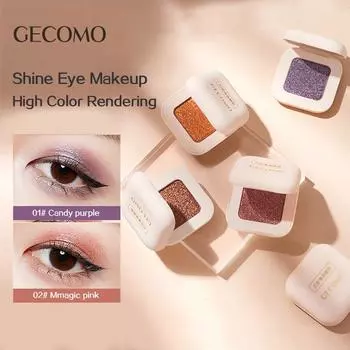 GECOMO Одноцветные жемчужные тени для век, стойкий блеск, цветные тени для век