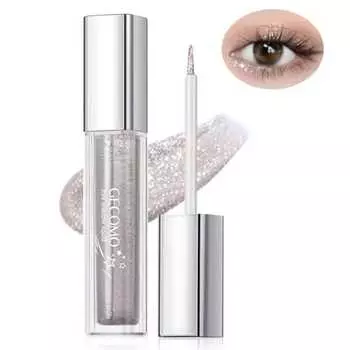 GECOMO Official Authentic Streamer Brilliant Eyeshadow Pearlescent Glitter Flake Brightening High Gloss Silkworm Liquid Eyeshadow (101# Галактика Звезда Ди