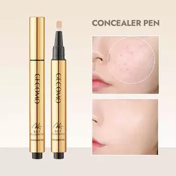GECOMO Press Concealer Pen Жидкий консилер Длительное увлажнение Невыцветающая основа под макияж Лицо Невидимые поры