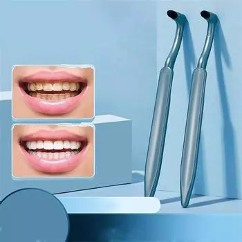 GECOMO Щетка для чистки пятен на зубах Глубоко очищает десны во рту, не повреждает зубы, удаляет зубной камень Портативный стоматологический очиститель маленький мальчик синий