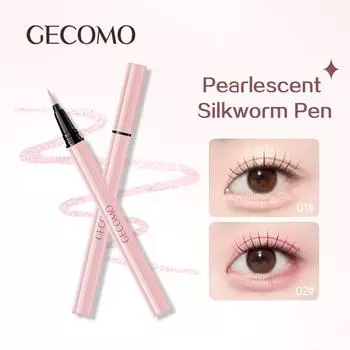 GECOMO Shiny Silkworm Pen, Natural Brightening Silkworm Eyeliner, Silky Smooth Texture Silkworm Pencil