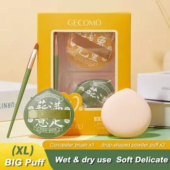 GECOMO XL Marshmallow Makeup Puff, мягкая и прочная пуховка в форме капли, не впитывающая пуховка для тональной основы