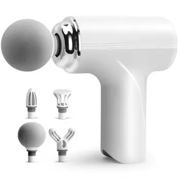 GEEGVV Миофасциальный релиз всего тела освежающий инструмент массажный пистолет мощная вибрация 4 головки в комплекте легкий тихий портативный мини-релиз пистолет