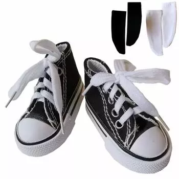 GeekDwarf of Doll Shoes Кроссовки Туфли Черные Носки Фигурка Костюм Одежда Gal JK Школьная Форма A [Набор 3] 1/3 (Туфли черные)