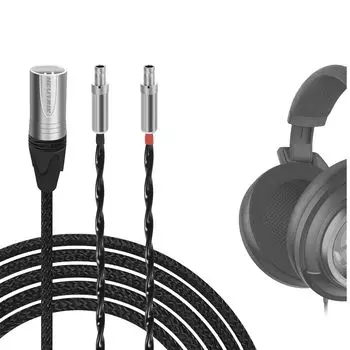 Geekria Apollo 5N Single Crystal Copper Upgrade Cable Compatible with Sennheiser HD800 HD800S HD820 Headphones Audio Cable Balanced Cable 8 Core 5N чёрный