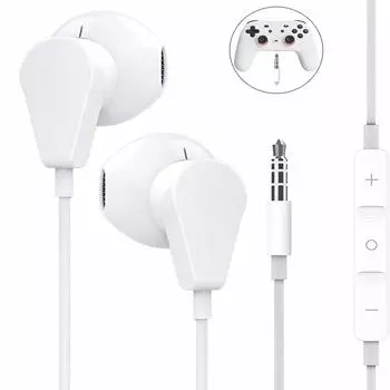 Geekria Gaming Earphones Wired Compatible with PC PlayStations 4 Smartphones Gooogle Stadia New Version One Microphone Volume Control Included 120cm
