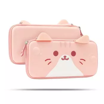 Geekshare Switch Switch OLED Nintendo Switch Storage Switch Storage Full Легко вмещает 10 игр Совместимо с Cute Cat Storage Розовый чехол, чехол, чехол,