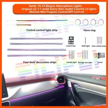 Geely Binyue 19-23 Star Rain Ambient Light Fantasy Color 23 Lights 23 lights