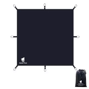 Geer Top Ground Sheet Tent Sheet Leisure Sheet Водонепроницаемый коврик Сопротивление давлению воды 3000 мм Легкий износостойкий компактный простыня для отдыха чёрный