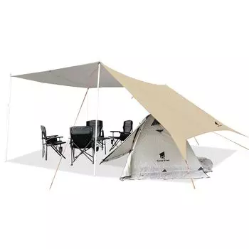 Geer Top Водонепроницаемый брезент для кемпинга 3 м x Большой УФ-защитный водостойкий 3000 мм устойчивый к разрывам солнцезащитный козырек УФ-защитный легкий экран для защиты от тепла хаки