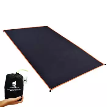 GEERTOP Tent Sheet Ground Sheet Легкий водонепроницаемый двухсторонний силиконизированный коврик для кемпинга, скалолазания, пикника, подходит для людей L x 210 1-4 чёрный