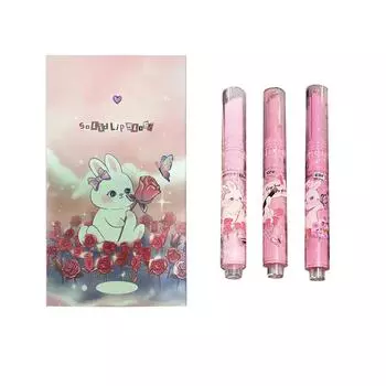 Gege Bear 3 подарочные коробки с твердым блеском для губ Garden Rabbit Mirror Water Light Lip Glaze Dudu Glass Lip Lipstick One Size