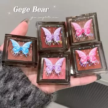 GEGE BEAR Butterfly Blush Cream Шелковистая текстура Стойкие и натуральные Новые многоцелевые тени для век и помада