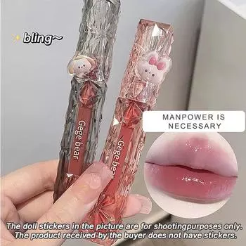 Gege Bear Crystal Mirror Water Lipgloss Увлажняющий и ультра-увлажняющий блеск для губ с высоким блеском, придающий объем вашим губам 01#
