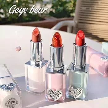 Gege Bear Crystal Увлажняющая сэндвич-помада Увлажняющее зеркало Осенний и зимний уход за губами Блеск для губ