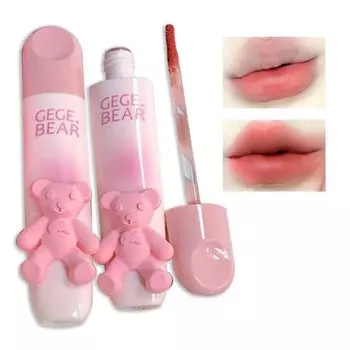 Gege bear Girly Heart Soft Matte Lip Gloss Lip Mud Lipstick Pomegranate 05#Red