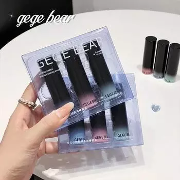 Gege bear Multi Stick Trio Face Makeup, кремовые румяна в стике для щек и губ, увлажняющие и водные блески в стиках для всех типов кожи