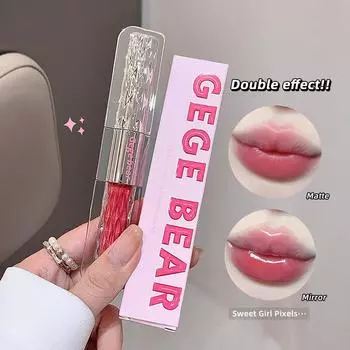 Gege Bear Неприлипающая стойкая губная помада Увлажняющий водный блеск Зеркальный финиш Идеально подходит для летних пухлых губ