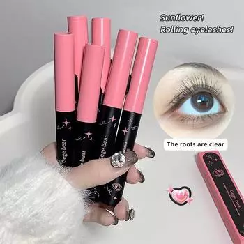 GEGE BEAR Очаровательная удлиняющая тушь для ресниц с маленькой головкой-щеточкой, длинная и подкручивающая тушь, водостойкая и устойчивая к поту