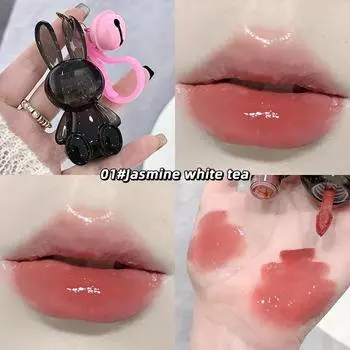 Gege Bear Pink Rabbit Velvet Matte Lip Cream Black Rabbit Water легкая помада для губ матовая зеркальная помада-подвеска блеск для губ 01# чёрный