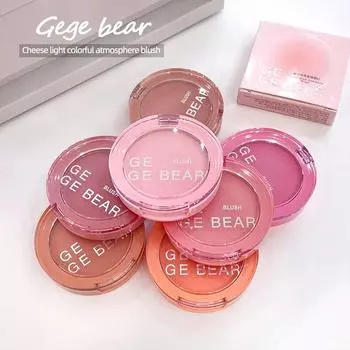 Gege Bear Powder Blush Matte Face Tender Makeup Girl Pink Natural Blush с длительным контролем кожного сала