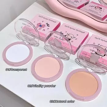 GEGE BEAR Пудра для макияжа Control Shine & Smooth Complexion Портативная компактная пудра для лица с длительным матовым эффектом, натуральная