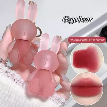 Gege Bear Rabbit Lip Glaze, матовая бархатная глина для губ, стойкая цветная невысыхающая помада