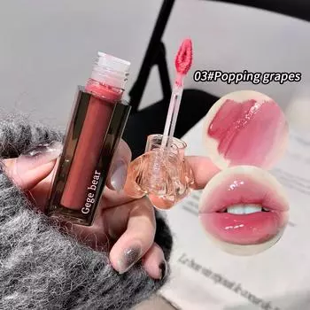 Gege Bear Sweetheart Lip Glaze Стойкая губная помада Цветной водный блеск Glass Lip Student Lip Gloss