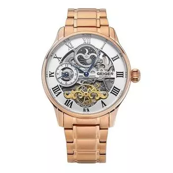 Geiger Men s Stark Automatic Metal Watch 43mm GE1180MWRG, корейские популярные часы