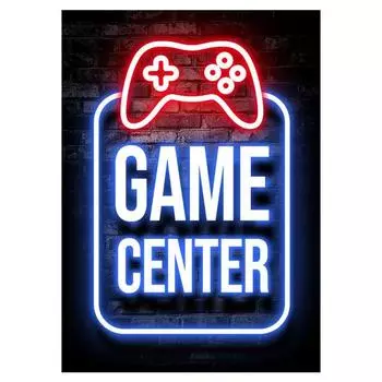 Геймпад Неоновая картина на холсте Светящийся текст Картина Украшение Плакат Подарок Гостиная Настенные художественные принты Современный домашний декор Эстетический без рамки 21*30cm No Frame