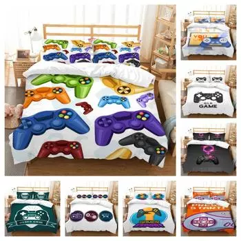Геймпад Печать 3D Одеяло Чехол Набор Подростков Детские Наборы Кроватей Домашний текстиль Постельные принадлежности Костюм Удобная наволочка Дышащая Single 135x200cm