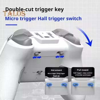 Геймпад с настраиваемыми кнопочными модулями Интерактивная зарядная база Многоплатформенное использование Совместимость с Bluetooth 5.3 Turbo Функции макросов Игровой контроллер белый