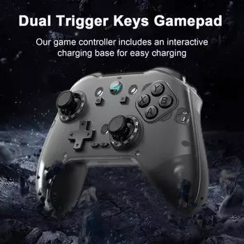 Геймпад с настраиваемыми кнопочными модулями Интерактивная зарядная база Многоплатформенное использование Совместимость с Bluetooth 5.3 Turbo Функции макросов Игровой контроллер белый