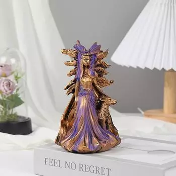 Геката, греческая богиня магии со своими гончими, статуэтка, современное искусство, скульптура ведьмы из смолы, украшение для гостиной 1PCS