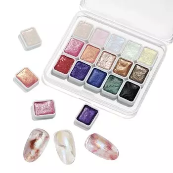 Гель-акварель для ногтей 15 оттенков акварель коиказе мраморная акварель тарашикоми тарашикоми металлические ногти ногти, палитра, искусство, типы, ногти, ногти,