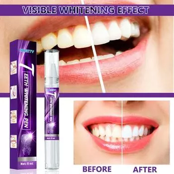 Гель для чистки зубов Tooth Pen V34 Yellow Tooth Stain Cleaning Гель для ухода за полостью рта мгновенно отбеливает зубы, глубоко очищает, удаляет пятна и освежает дыхание дома или в дороге! 1Pcs