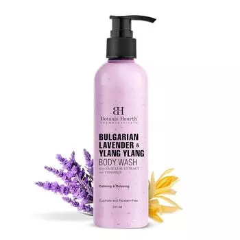 Гель для душа «Болгарская лаванда» с иланг-илангом, витамином Е и листьями шалфея | Успокаивающий гель для душа для женщин и мужчин | 245 мл 245ml