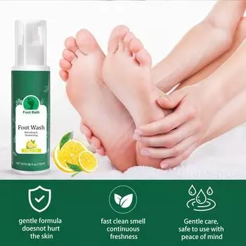 Гель для душа для ног 120 мл, нежно очищает, освежает, увлажняет и обеспечивает длительный эффект для кожи ног зелёный