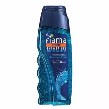 Гель для душа Fiama Men Refreshing Pulse с кондиционерами для кожи и морскими минералами для мягкости и свежести кожи, флакон 250 мл