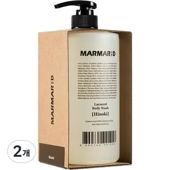 Гель для душа Marmardi Laccent с ароматом хиноки, 1 л, 2 шт.