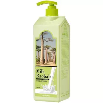 Гель для душа Milk Baobab с ароматом лайма и базилика, 1 л, 1 шт.