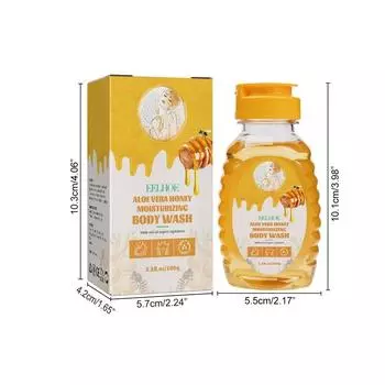 Гель для душа с медом, 3,5 жидких унции, мед с алоэ, питательный увлажняющий крем для глубокой кожи, увлажняющее очищающее средство для тела для женщин и мужчин, крем для мытья тела 100g