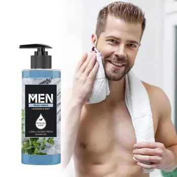 Гель для душа с мятой и лавандой 100 мл Увлажняющий Очищающий Кожу Тела Освежающий И Нежный