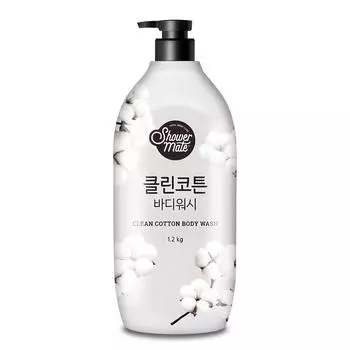 Гель для душа Shower Mate Clean Cotton с ароматом хлопка, 1,2 кг, 1 шт.