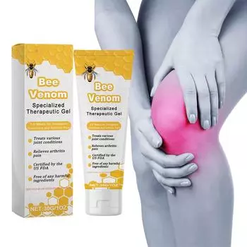 Гель для облегчения боли в суставах пчел, наносится на шею, плечи, колени, руки, ступни, лодыжки и различные части тела.