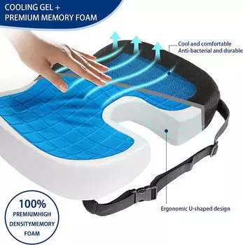 Гель для поцелуев rutsch festes Гель и пена с эффектом памяти Steibein Kissen Brostuhl Kissen Auto Kissen Sitzendes Artefakt 45x35x7cm чёрный