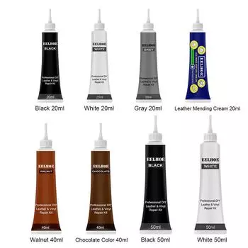 Гель для ремонта кожи 20 мл/40 мл/50 мл Крем для восстановления цвета кожи дивана и автомобильного сиденья Black 20ml